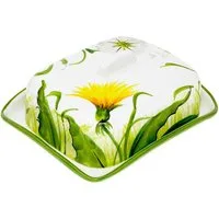 Lashuma Butterdose Pusteblume, Keramik, (1-tlg., 18 x 14 cm), Handgemachtes Buttergefäß für 250 g Butter