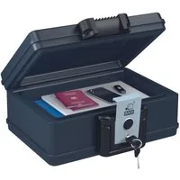 BASI Dokumententasche Dokumentenbox, Feuerfest und Wasserdicht (Packung, 1-tlg), Größe S, Volumen 4,9 l, L35,4 x B28,2 x H15,4cm, 2 Schlüssel