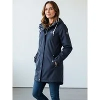 Dry Fashion Regenjacke Kiel Damen Regenmantel - Outdoor-Jacke Parka Wasserdicht & Winddicht Verschweißte Nähte, Kapuze verstellbar, abgedeckter Reißverschluss