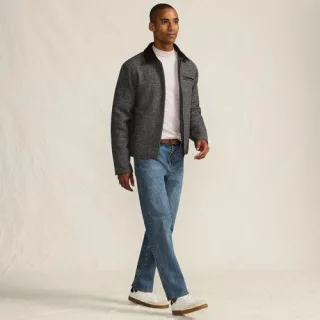 Wollmix-Jacke für Herren, Herren, size: regular, Schwarz, Wolle/Polyester/Polyester-Mischung, by Lands' End