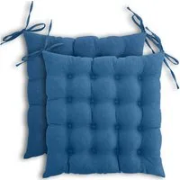 wometo Stuhlkissen Prime 40x40 2er Set, OEKO-TEX®, Sitzkissen mit Steppung & Bändern