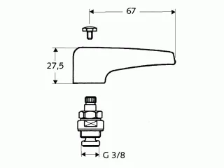 Schell Spezial-Oberteil mit Hebelgriff 3/8" chrom 222090699