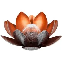 Dehner LED Solarleuchte Solarleuchte Lotus, warmweiß / kaltweiß, Ø 27.5 cm, Höhe 12 cm, Metall, Kaltweiß, Warmweiß, Kunstvolle Deko-Blüte mit Leuchteffekt