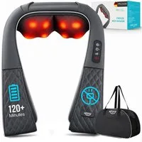 ALLJOY Nacken-Massagegerät 2200mAh Nackenmassagegerät mit Wärme,4D Shiatsu Massagegerät kabellos, Nacken Schulter,120 Min. Laufzeit,Tiefenmassage,Muskelverspannungen