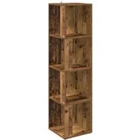 vidaXL Eckregal Eckregal Altholz-Optik 33x33x132 cm Holzwerkstoff, 1-tlg.