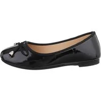 Ital-Design Damen Freizeit Ballerina (85894098) Blockabsatz Klassische Ballerinas in Schwarz