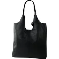 Toscanto Shopper Toscanto Damen Shopper Leder Tasche (Shopper), Damen Leder Shopper, schwarz ca. 37cm