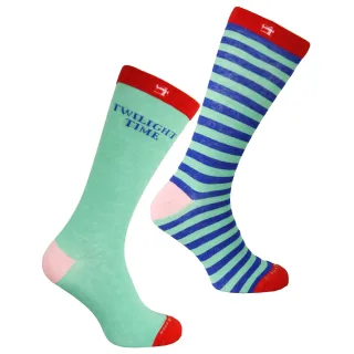 Scotch & Soda – 2er-Pack grün/blau bedruckte Herrensocken