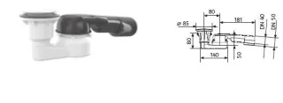HSK Ersatzteile Ablauf für Duschwanne Acryl mit integrierter Ablauf, superflach, D2054 D2054
