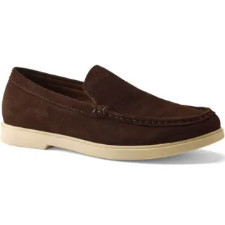 Veloursleder-Mokassins für Herren, Herren, size: regular, Braun, Rauleder, by Lands' End