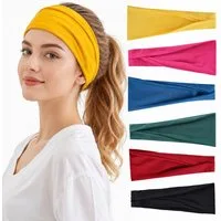 MOPUEA Stirnband Sportstirnband Haarbänder Sport Yoga Schweißband (Yoga-Sport-Stirnbänder für Damen, elastisch und rutschfest, 6-St) Antitranspirant-Haarbänder für Workout, Laufen und Fitness, 6 Stück