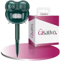 Casativo Ultraschall-Tierabwehr Tiervertreiber LED-Blitzlicht & PIR-Sensor 70 m² 2in1 Tierschreck, 1-tlg., PIR-Sensor 110° Winkel ca. 8 m Reichweite, Licht & Ultraschall