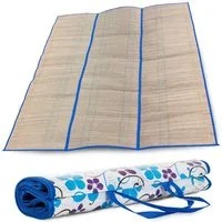 Picknickdecke Strandmatte aus Stroh 150 x 170cm – isolierend & pflegeleicht, Sport-Knight®