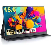 Bundviel Portable Monitor 15.6 Zoll Tragbarer Mobiler Monitor FHD 1080 HDR IPS Portabler Monitor (1920 x 1080 px, 2 ms Reaktionszeit, IPS)