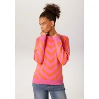 Aniston CASUAL Strickpullover im trendfarbenem Zick-Zack-Muster