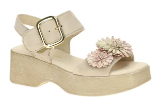 Gabor 84.525 Damen Sandalette in grau oak (multicolor) mit Klettverschluss un...