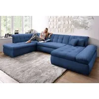 DOMO collection Wohnlandschaft MORIC Massiv! - Belastbar bis 140 kgxSitz, 353x216x80 cm, XXL, U-Form, inkl. Zierkissen