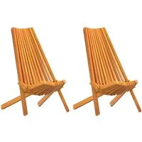 vidaXL Gartenstuhl Stuhl 2 pcs Braun 69 x 56 x 84 cm Massivholz (2 St)