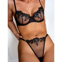 Orchibelle Set: Bügel-BH Sexy Damenunterwäsche mit Blumenstickerei – Spitzen-Dessous-Set (Set, 2-tlg., mit Tanga) Elegante Reizwäsche mit hochwertigem Design – Sinnliches Lingerie-Set