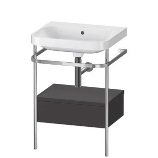 Duravit Happy D.2 Plus c-shaped Set mit Metallkonsole und Schubkasten Graphit Supermatt 575x490x850  HP4840N8080