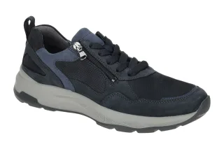 Waldl?ufer 713003 Herren Schn?r Halbschuhe Marine Jeans Bequem Weit Passform