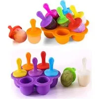 FELIXLEO Eisform Silikon Eisformenfür Eis am Stiel, Mini Popsicle Formen Lila & Orange., (2-tlg)