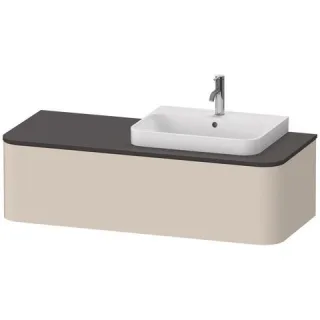 Duravit Happy D.2 Plus Konsolenwaschtischunterbau wandhängend Taupe Supermatt 1300x550x354 mm - HP49 HP4942R83830010