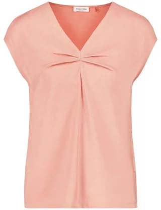 GERRY WEBER Collection - Kurzarmshirt mit Faltendetail orange - Gr. - 36
