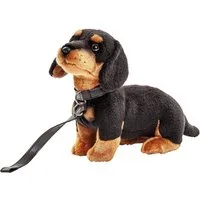 Uni-Toys Kuscheltier Dackel - mit/ohne Leine - 27 cm (Länge) - Plüsch-Hund - Plüschtier, zu 100 % recyceltes Füllmaterial