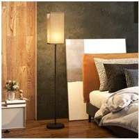 HOMCOM Stehlampe Moderne Stehleuchte mit Fußschalter, Schirm mit Leinenoptik, ohne Leuchtmittel, für Wohnzimmer, Schlafzimmer, exkl.Glühbirne, Schwarz