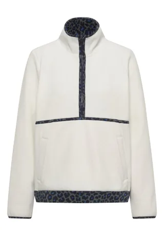 CECIL - Fleece-Troyer mit Zipper weiß - Gr. - XXL