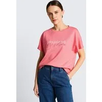 TOM TAILOR T-Shirt T-Shirt (im Einserpack) Loose Fit Scuba T-Shirt mit Print