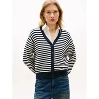 Tommy Hilfiger Strickpullover CO CARDI LS CARDI mit Knopfleiste