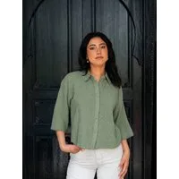 Passioni Hemdbluse aus Musselin Loose Fit Bluse