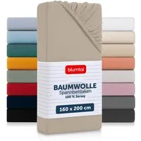 Blumtal Spannbettlaken Blumtal Basics 100% Baumwolle, Baumwolle, Gummizug: Rundum, (1 Stück), Jersey Bettlaken - atmungsaktiv, strapazierfähig und faltenfrei