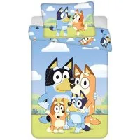 Bluey Kinderbettwäsche Bluey Happy Family Kinderbettwäsche Set – Weiche Baumwoll Bettwäsche
