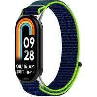 Wigento Smartwatch-Armband Für Xiaomi Smart Band 10 / 9 / 9 NFC Design Nylon Klettverschluss Band