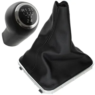 Schaltknauf 5-Gang + Schaltmanschette Manschette + Rahmen in Chrom für Opel Zafira B ab 2005-2015