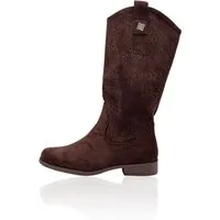 Nowaland Damen Stiefel mit Lochmuster und Blockabsatz Stiefel Dekoratives Lochmuster · Atmungsaktiv · Bequemer Blockabsatz