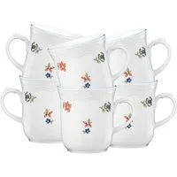 Seltmann Weiden Becher Sonate Nostalgie Henkelbecher 290 ml 6er Set, 6-tlg., Porzellan
