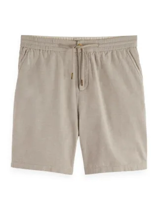 Scotch & Soda - Bermuda aus Baumwollsatin/Leinen grau - Gr. - 29