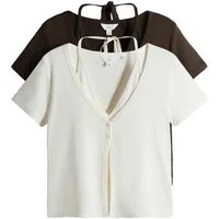 The Set T-Shirt The Set T-Shirt mit Neckholder-Design, 2er-Pack (2-tlg)