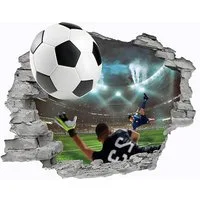 FELIXLEO Freizeittasche Wandaufkleber Fussball 3D Sticker Schlafzimmer Wanddeko Fenster (1-tlg)