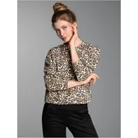 Trigema Sweatshirt TRIGEMA Sweatshirt mit Allover-Leo-Print