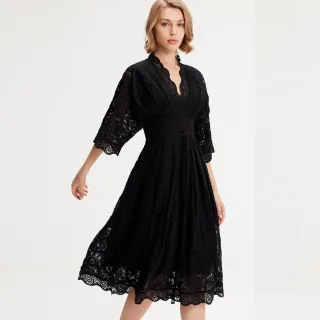 Kimono-Ärmel Spitzenkleid