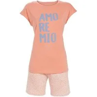 Ringella Shorty mit Letterprint und Hose mit Punktdessin und Seitentaschen (2 tlg) 50% Baumwolle 50% Modal