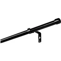 SN DECO GROUP Gardinenstange Kappe, Ø 16 mm, Fixmaß, Verschraubt, Komplettset mit Endstücken, Trägern, Ringen und Faltenleghaken