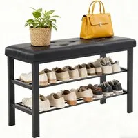 DUMOS Schuhbank Praktische Schuhbank für bequemes An- und Ausziehen (Sitzbank für Schuhe), Sitzfläche aus Kunstleder