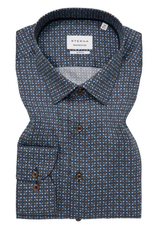 ETERNA - Hemd Twill Langarm braun - Gr. - 42/Langarm - 67cm