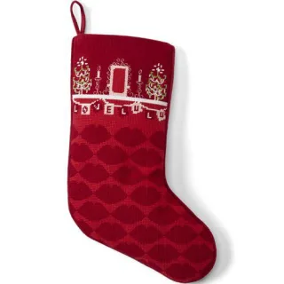 Lands' Endx Lulu Guinness Weihnachtsstrumpf, Herren, size: regular, Rot, Polyester, by Lands' End